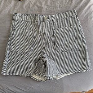 Vans Navy and White Striped Women's Shorts